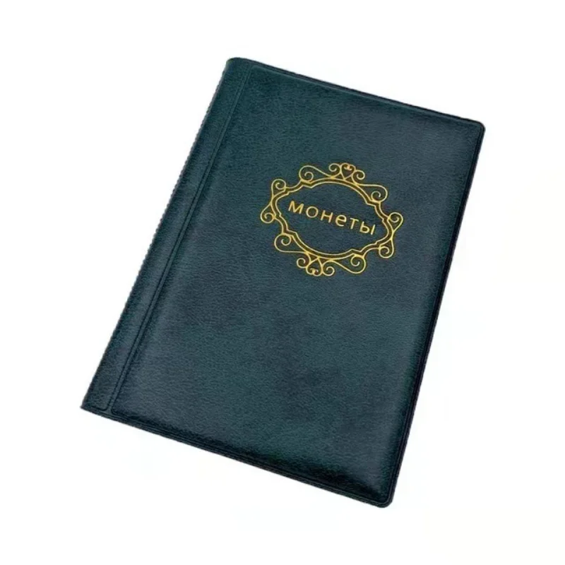 Coins Collection Album Money Collection Album Coin Collection Album PU Leather Coin Album 10 Pages 120 Pockets Coin Album for Coins Pockets Commemorative Coin,medallions Badges Collection Book