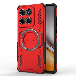 Magnetic Armor Wireless Charging Protective Phone Case for Edge60 Pro 5G (DJ - red)