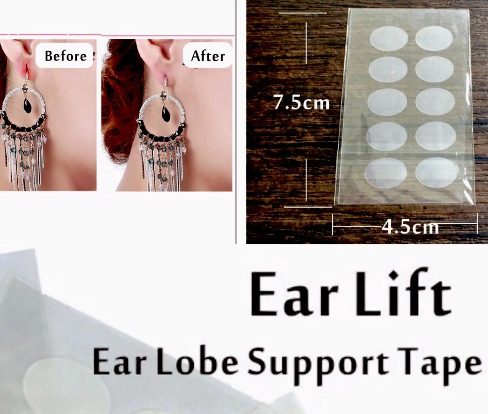 Ear Care Patches 120pcs Ear Care Invisible Ear Lift Sticker Earrings Stabilizers Earlobes Protective Patches Earrings Support Patches