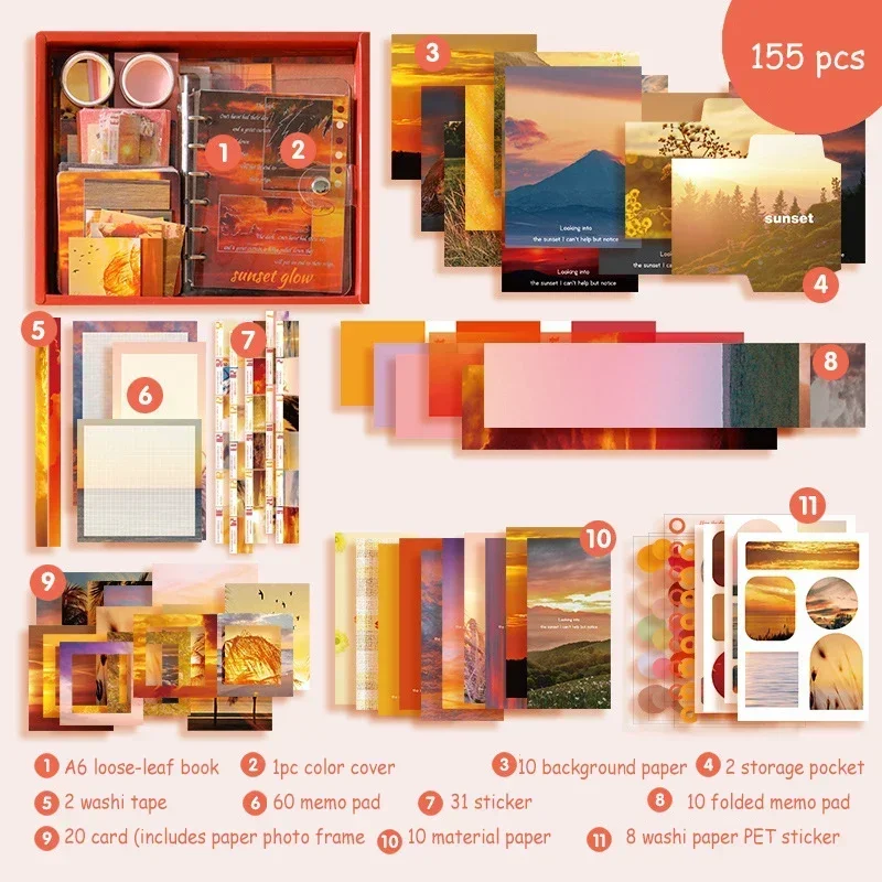 JIANWU 155 Pcs/set Convinced Series Literary Loose-leaf Book