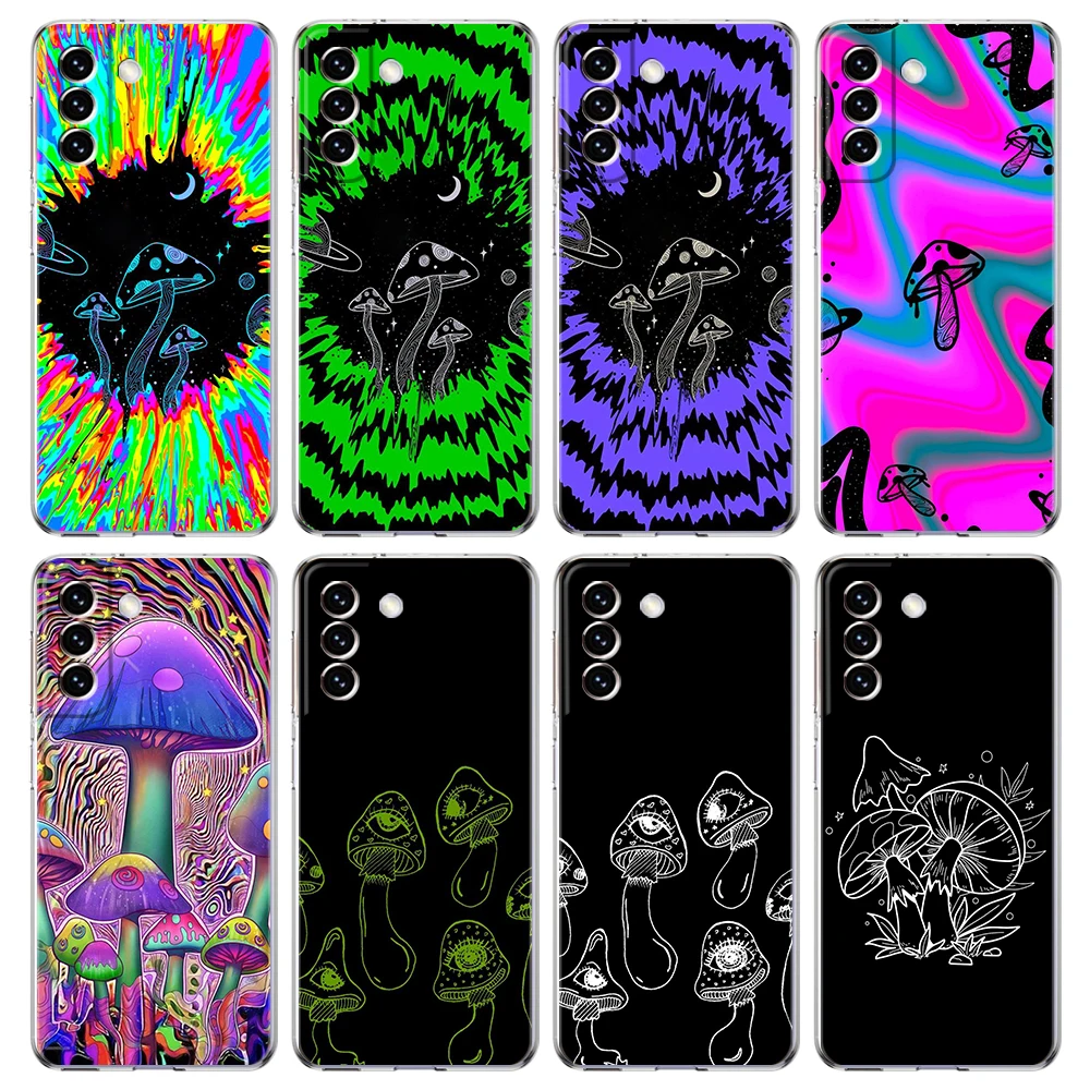 Transparent Mushroom Design Phone Case - Stylish Protective Shell