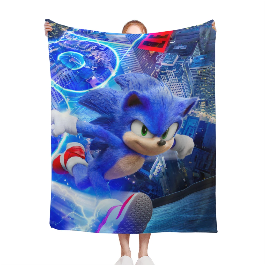 

Cute-Cartoon-So-nic-Game Comfortable Flanne Blanket Fluffy Soft Bedroom Decor Sofa Blankets Comforter Home and Decoration