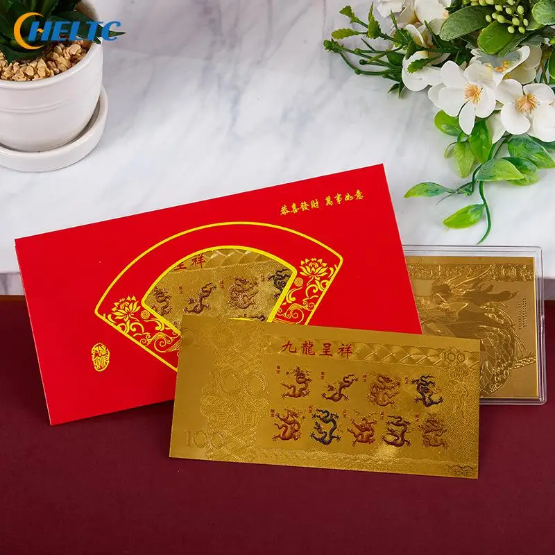 Nuovo 2024 Dragon Year Note Coin Placcato Oro Celebrando Note Commemorative Per La Collezione Home Decor Lucky Bag Guest Gift Crafts