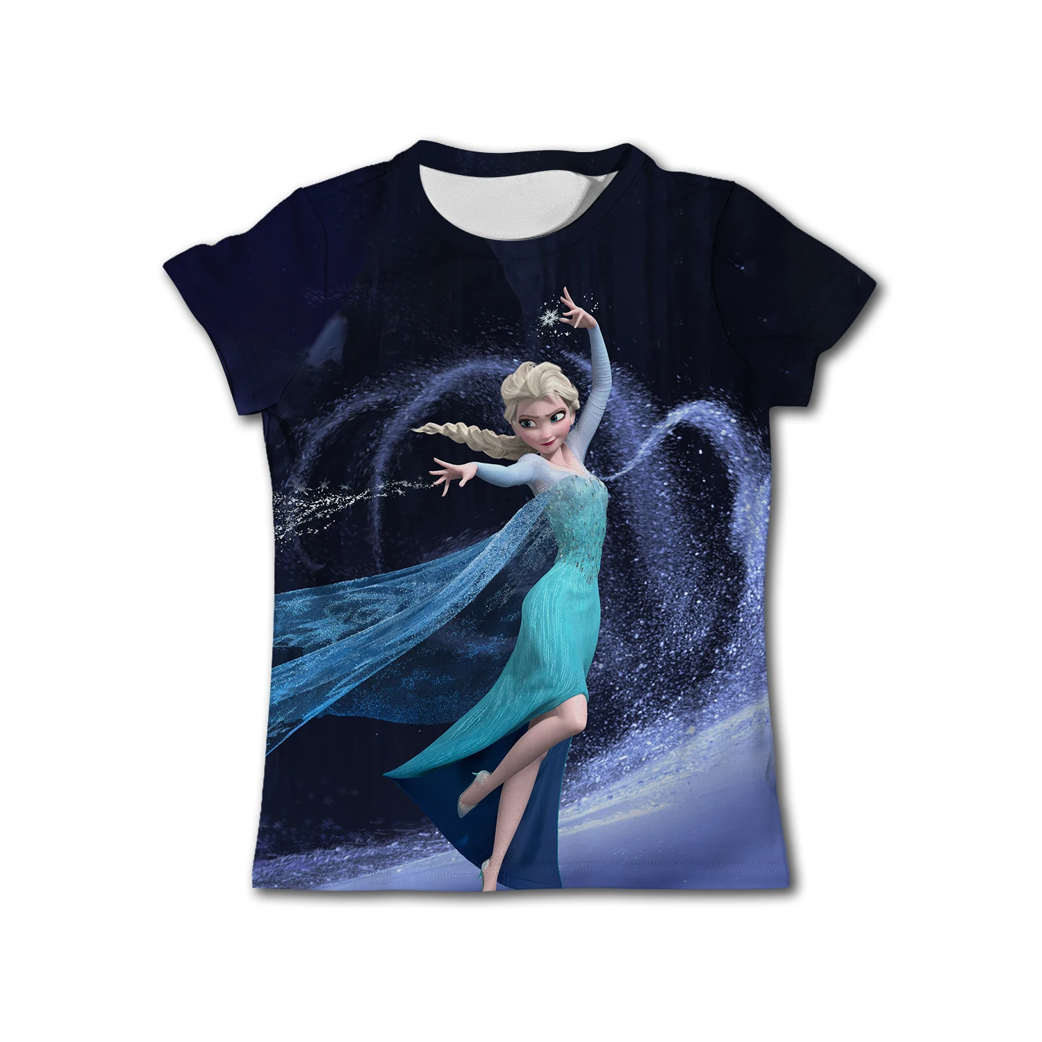 Lovely Frozen Elsa T-shirt For Kids Girls Clothes Disney T-shirts Children Summer Short Sleeve Baby T Shirts Birthday Gift 2-14T 5