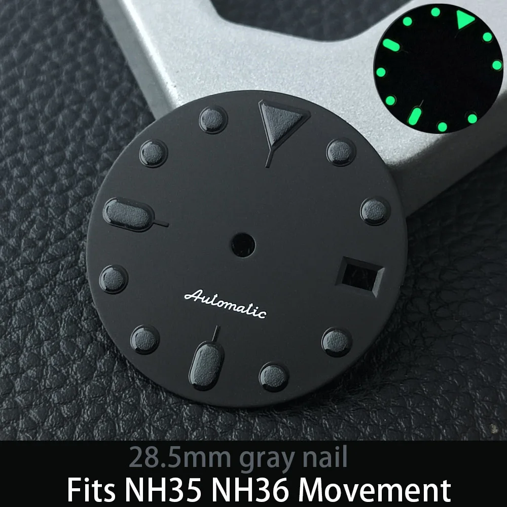 High-End 28.5MM Watch with Modified Green Illuminated Dial and Hands
