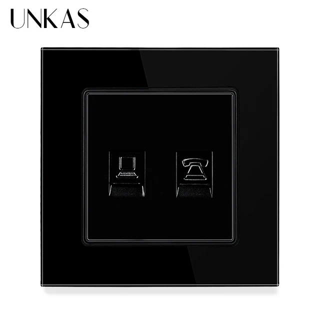C타입 USB 포트가 추가된 UNKAS 블랙 EU 소켓