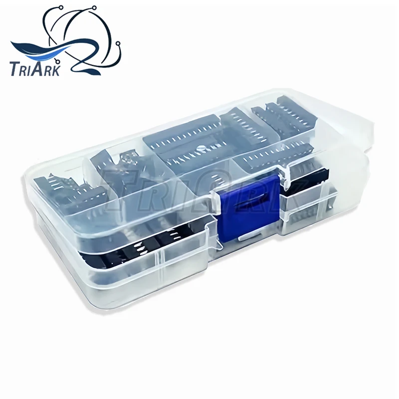 66PCS/lot with Box DIP IC Sockets Adaptor Solder Type Socket Kit 6 8 14 16 18 20 24 28 Pin DIP-6 DIP-8 DIP-14 IC Connector 5