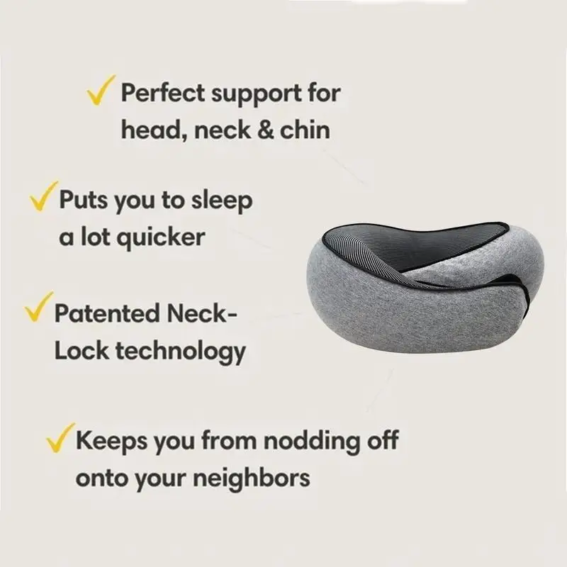 Memory Foam Neck Pillow Cervical Vertebra Travel Portable Noon Break Aircraft U Type Of Pillow Sleep Camping Pillow Carry Bag 4