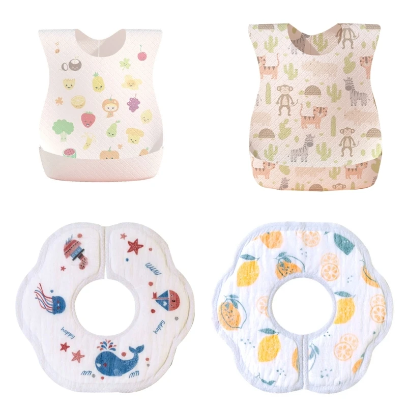 

Feeding Bibs for Boy Girls Non-woven Drool Towel Outdoor Infant Burp Cloths