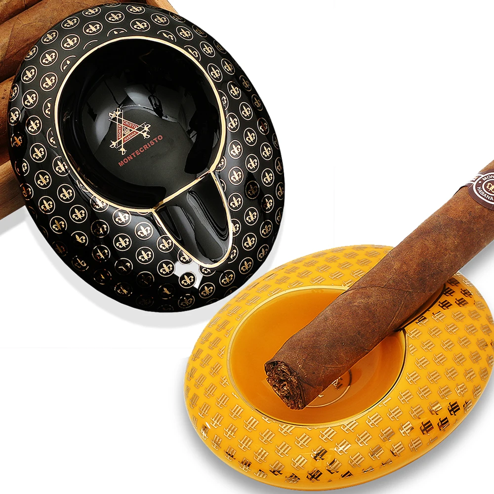 GALINER Round Pocket Cigar Ashtray Home Ceramic Mini 1 Tube Cigar