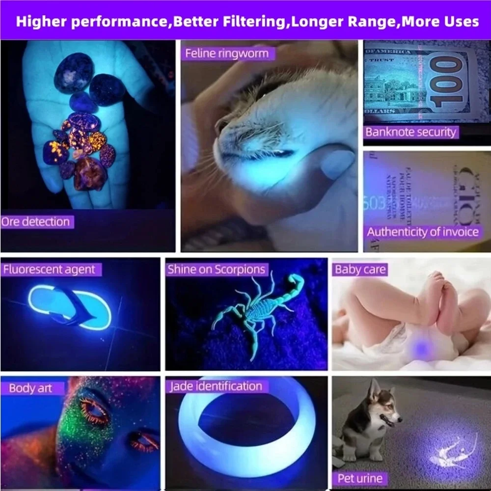 UV Flashlight 365nm Ultraviolet Torch Light for Pet Urine Detection