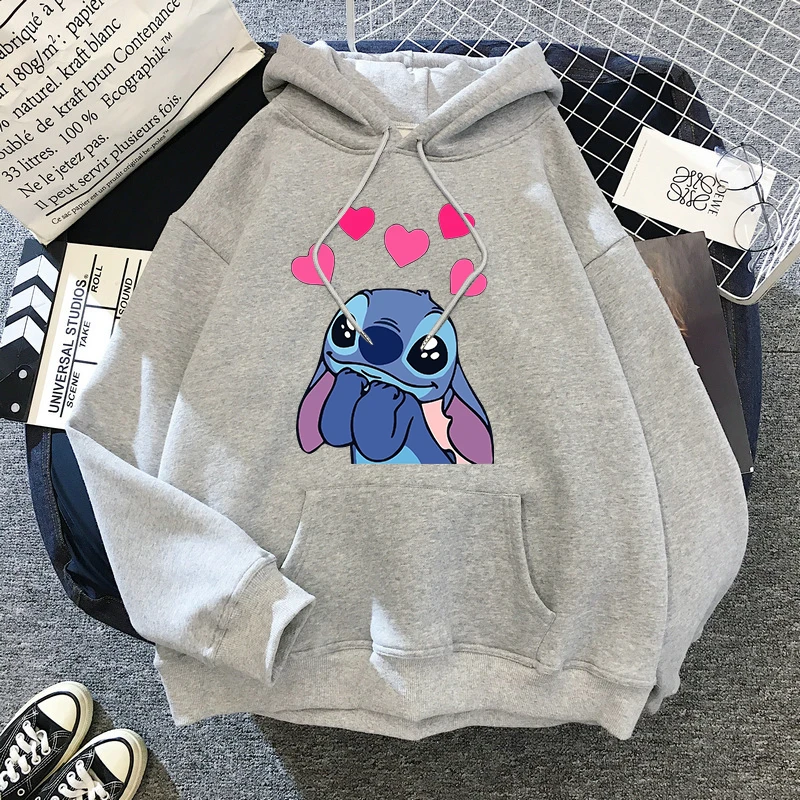 Sudaderas con capucha de Disney Stitch para mujer, sudadera Harajuku de los 90, ropa de calle de Manga, Unisex