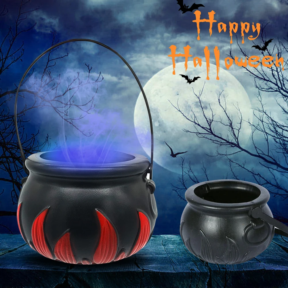 

Halloween Witch Pot Smoke Machine Fog Maker Water Fountain Fogger Color Changing Fog Machine Party Prop Halloween Decoration
