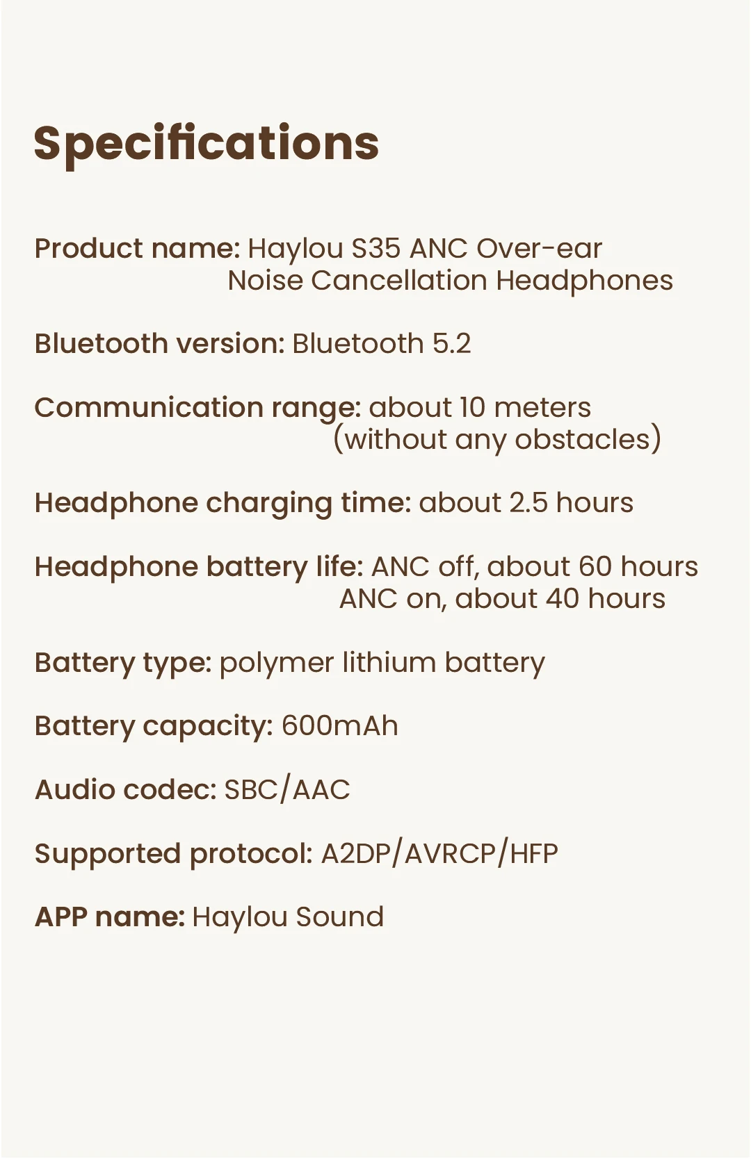 HAYLOU S35 Over ANC Headphones