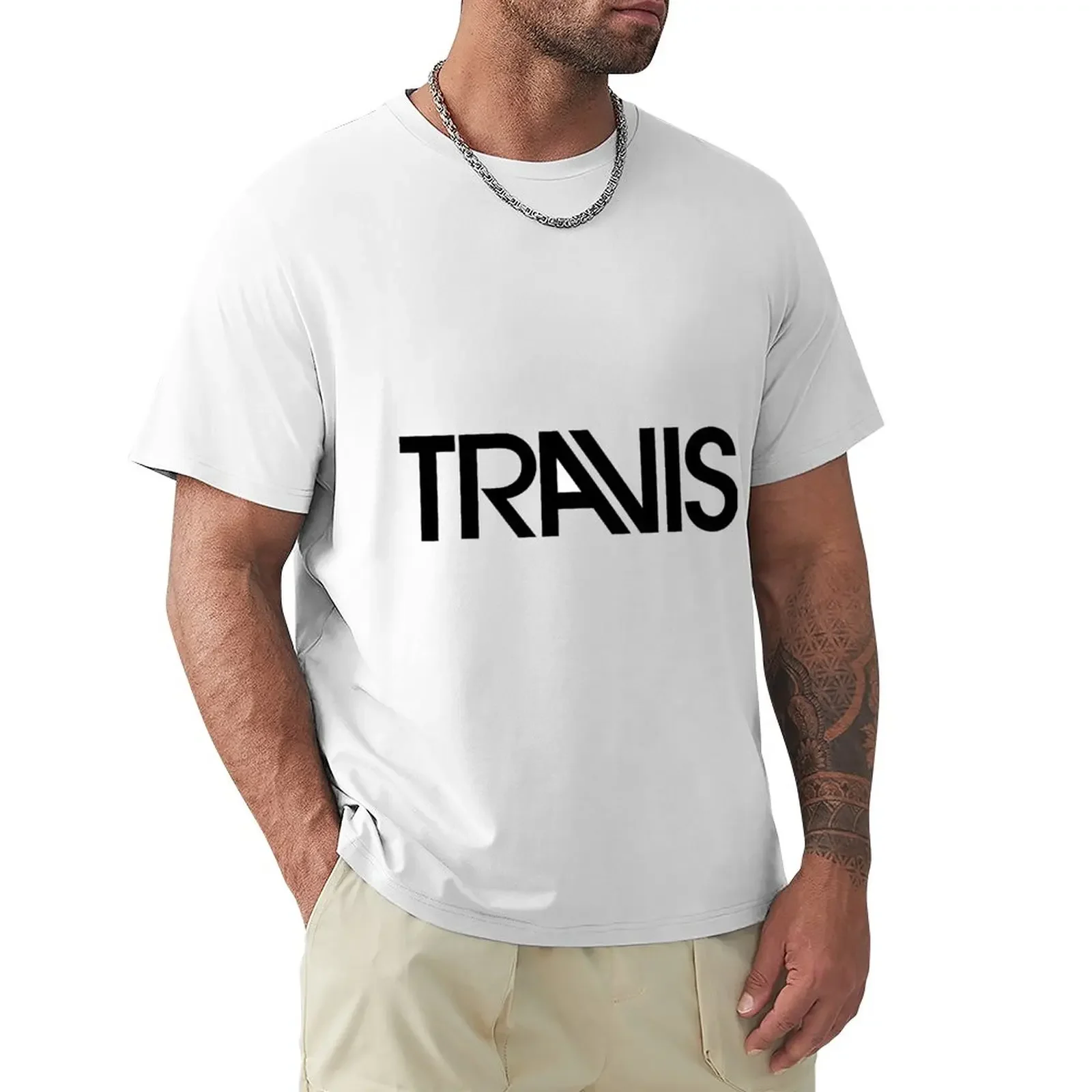 

Travis The Band T-Shirt tops vintage mens graphic t-shirts big and tall