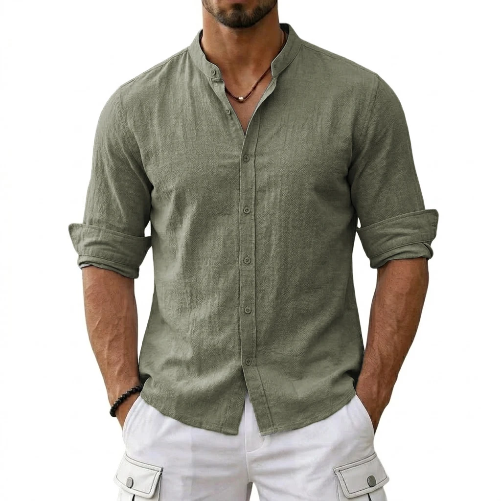 Lightweight Linen Beach Shirt Premium Casual Hawaiian Luxury Short-Sleeve 6