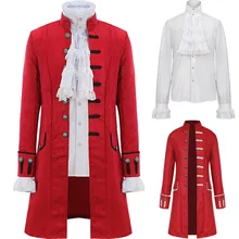 

Renaissance Medieval Steampunk MenTrench Coat And Shirt Set Vintage Prince Overcoat Victorian Edwardian Jacket Cosplay Costume