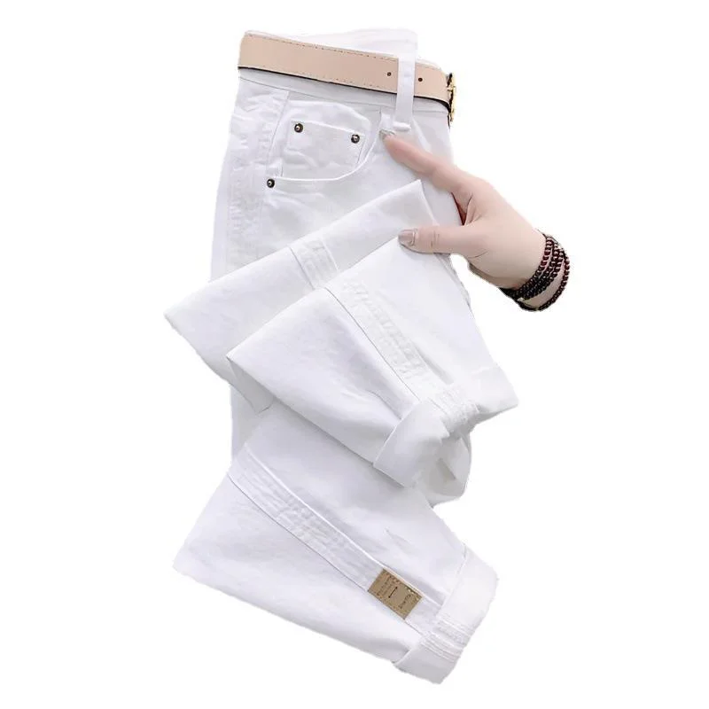 2025 New Spring Summer White Jeans Women's Loose All-Match Casual High Waist Denim Harun pants Female Cowboy Trousers 5