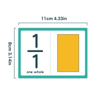 35 Cards Math Fraction Flashcards for Kids Learning toys Teaching aid- Whole To Twelfths Great Math Learning Material for Kids 2