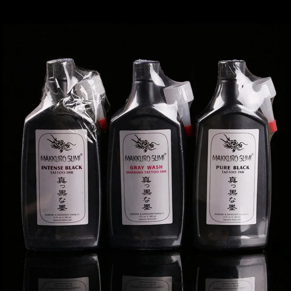 12OZ Super Black MAKKRUO SUMI Tattoo Outlining Ink supply 360ml/bottle