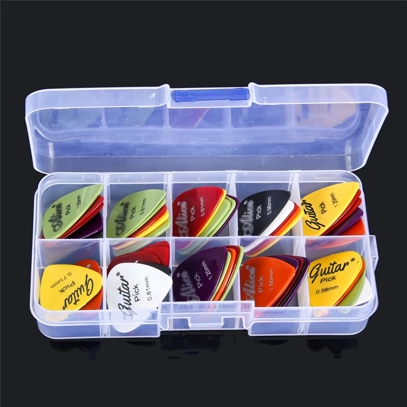 Guitar picks 50Pcs/Set Electric Guitar Pick Acoustic Music Picks Plectrum 0.58/0.71/0.81/0.96/1.20/1.50mm Thickness Guitar Accessories GYH