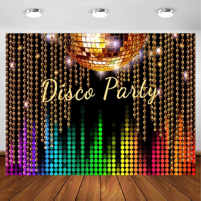 Cartoon 60s 70s70s Disco Party Backdrop - Vinyl Photography