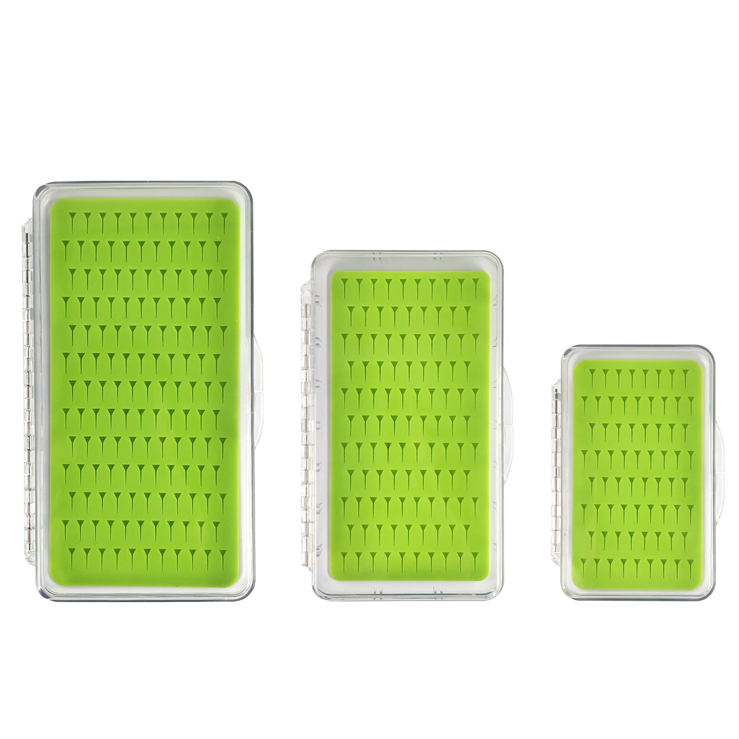 

2pcs Super Slim Clear Transparent Plastic Box With Silicone Insert Fly Fishing Boxes Hold Flies