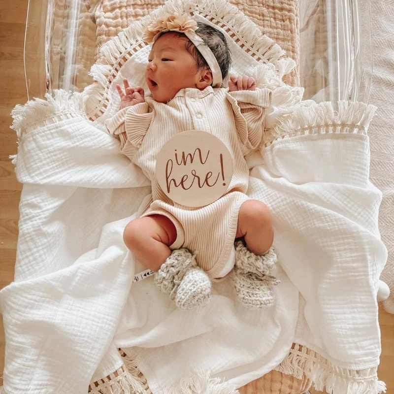 

Special Offer Cotton Muslin Swaddle Blanket Baby Tassel Receiving Blanket Born Swaddle Wrap Infant Sleeping Bed Quilt Cover плед