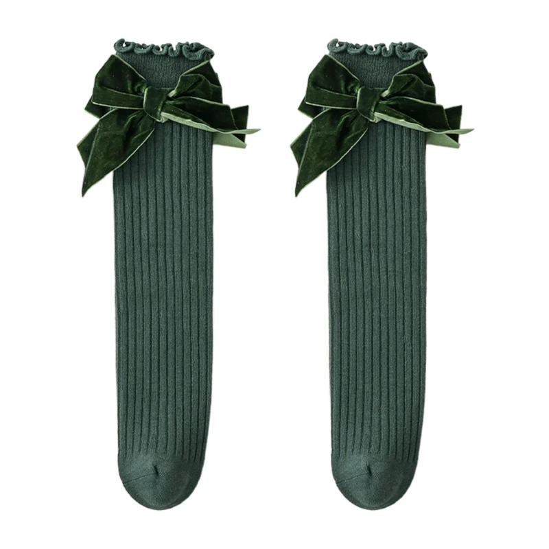 

Kids Socks 3-10Y Children Knee-High Socks Girls Breathable Bowknot Tube Socks