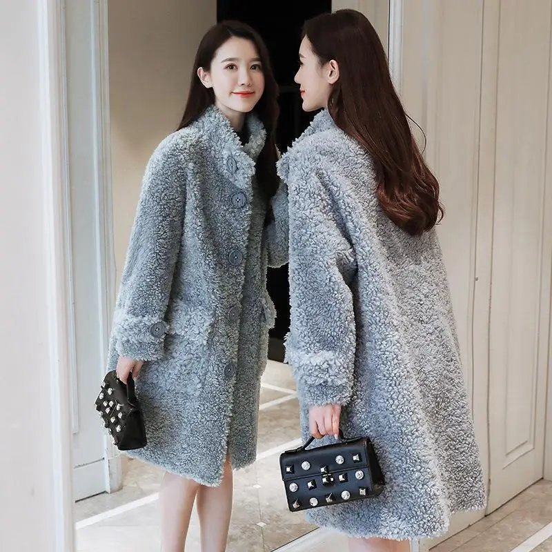 

Lamb Fur Coats Women Winter Coat Female High Quality Natural Sheep Shearing Jackets Fashion Warm Wool Jacket Outerwear E546