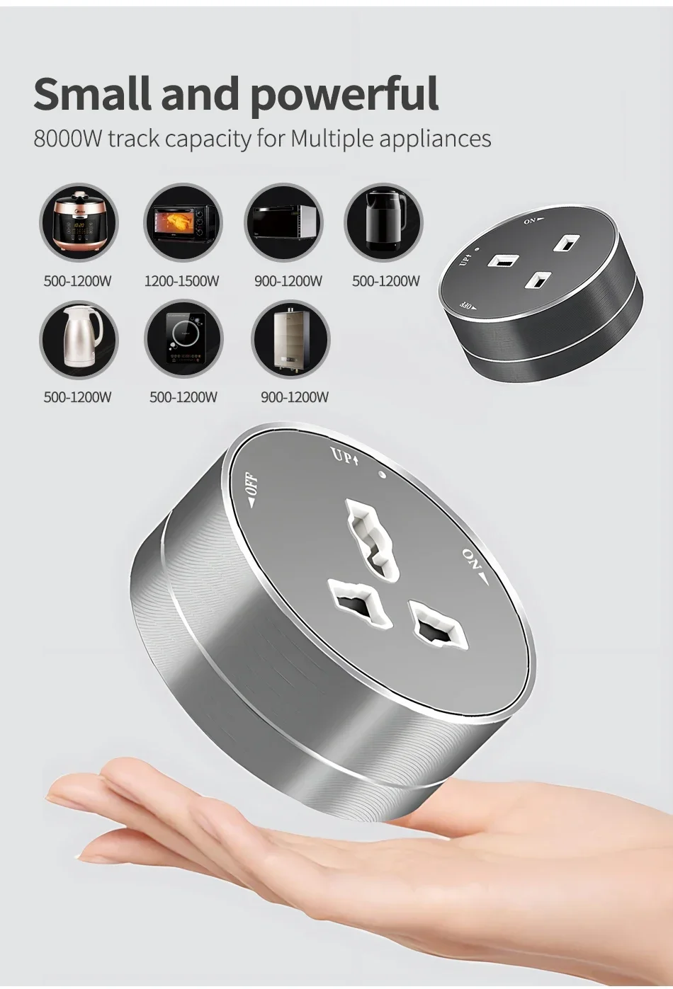 Adaptador de Tomada Elétrica com Tomada Removível,