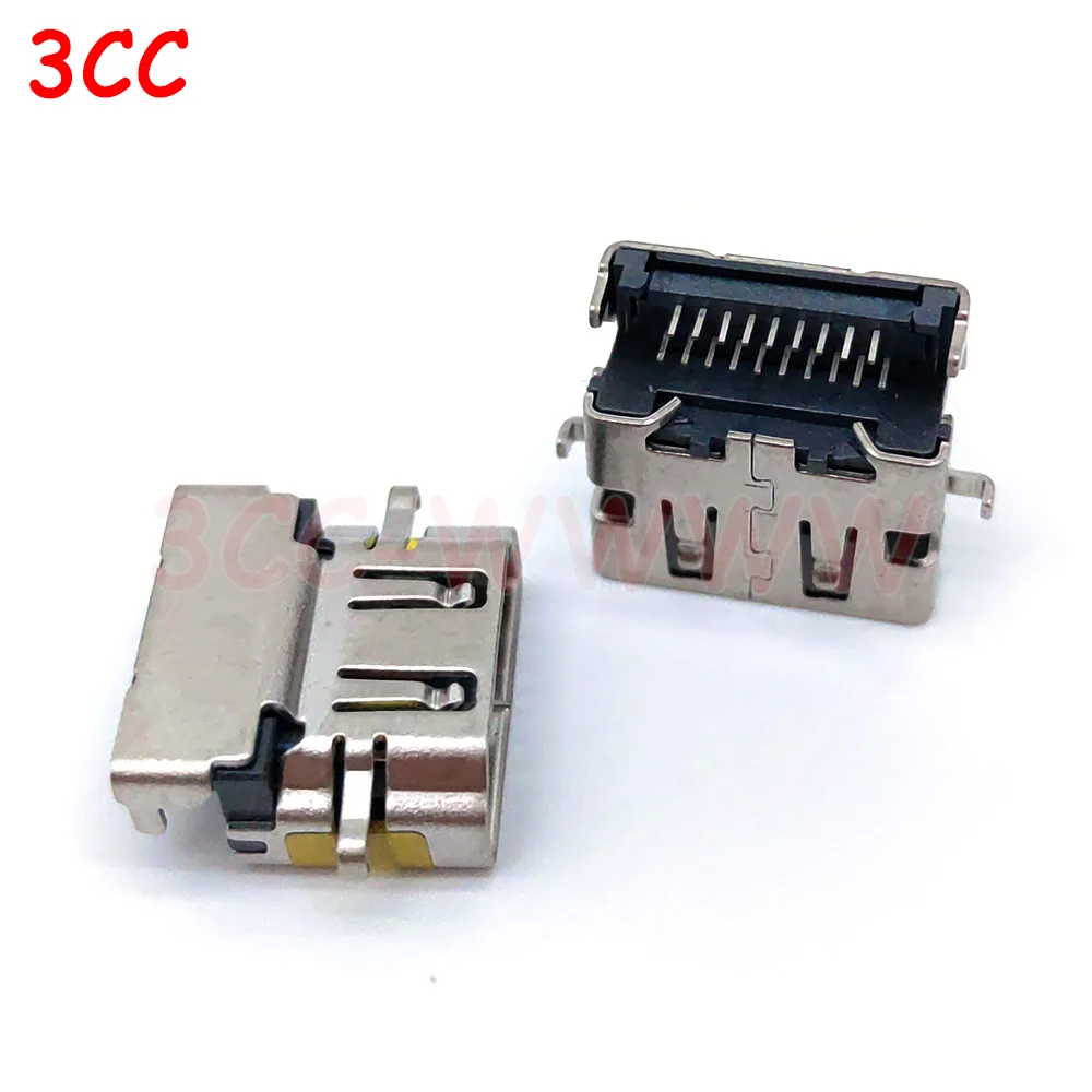 PROBOOK 430 G3 레노버 아수스 HP 삼성 노트북용 교체 암 잭, PCB 소켓 커넥터, HDMI 호환 포트, 19P, 2 개