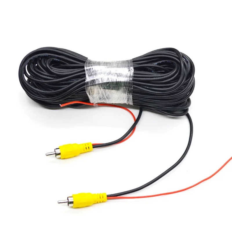 QXNY Car Rear View Camera RCA Wire 6m 10m 15m 20m Video Cable for Vehicle Reverse Multimedia Monitor Extension AV Cord Accessary
