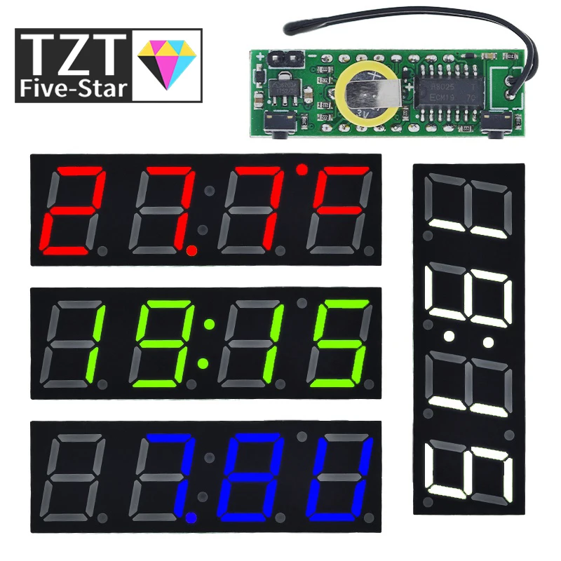 3 In 1 LED RX8025T Digital Clock Temperature Voltage Module DIY Time/Thermometer/Voltmeter DC 5-30V For Arduino