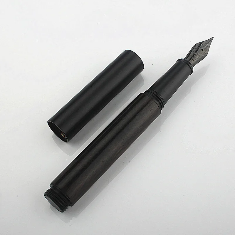 Sandalwood Mini Pocket Wood Fountain Pen Exquisite Smooth Writing Business Signature Pen High-end Black Nib 2