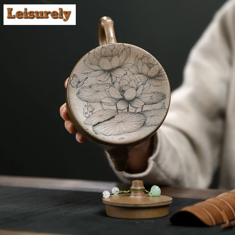 700ml Boutique Yixing Purple Clay Teapot Handmade Han Duo Pot Raw Ore Agilawood Mud Tea Soaking Kettle With Infuser Zisha Teaset