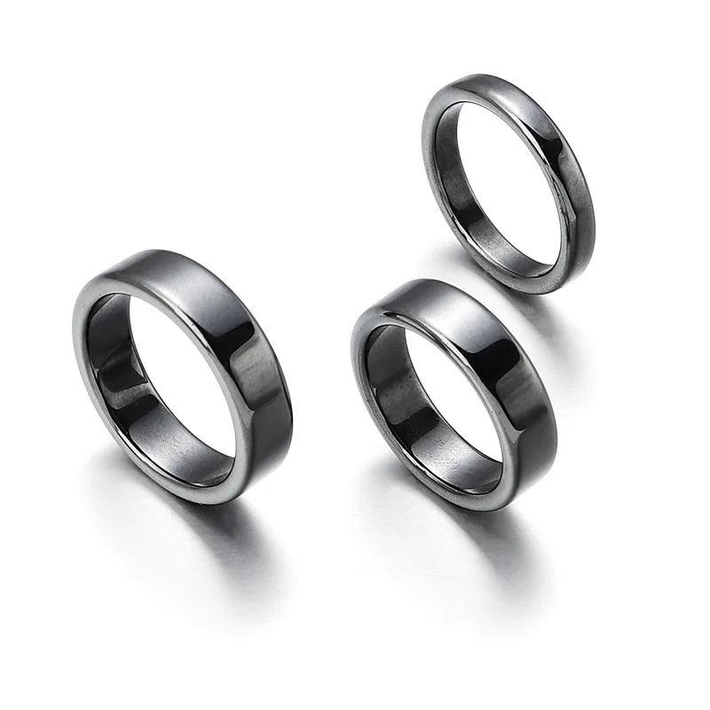 Anello in ematite nera set elegante per uomo e donna_voghion.com