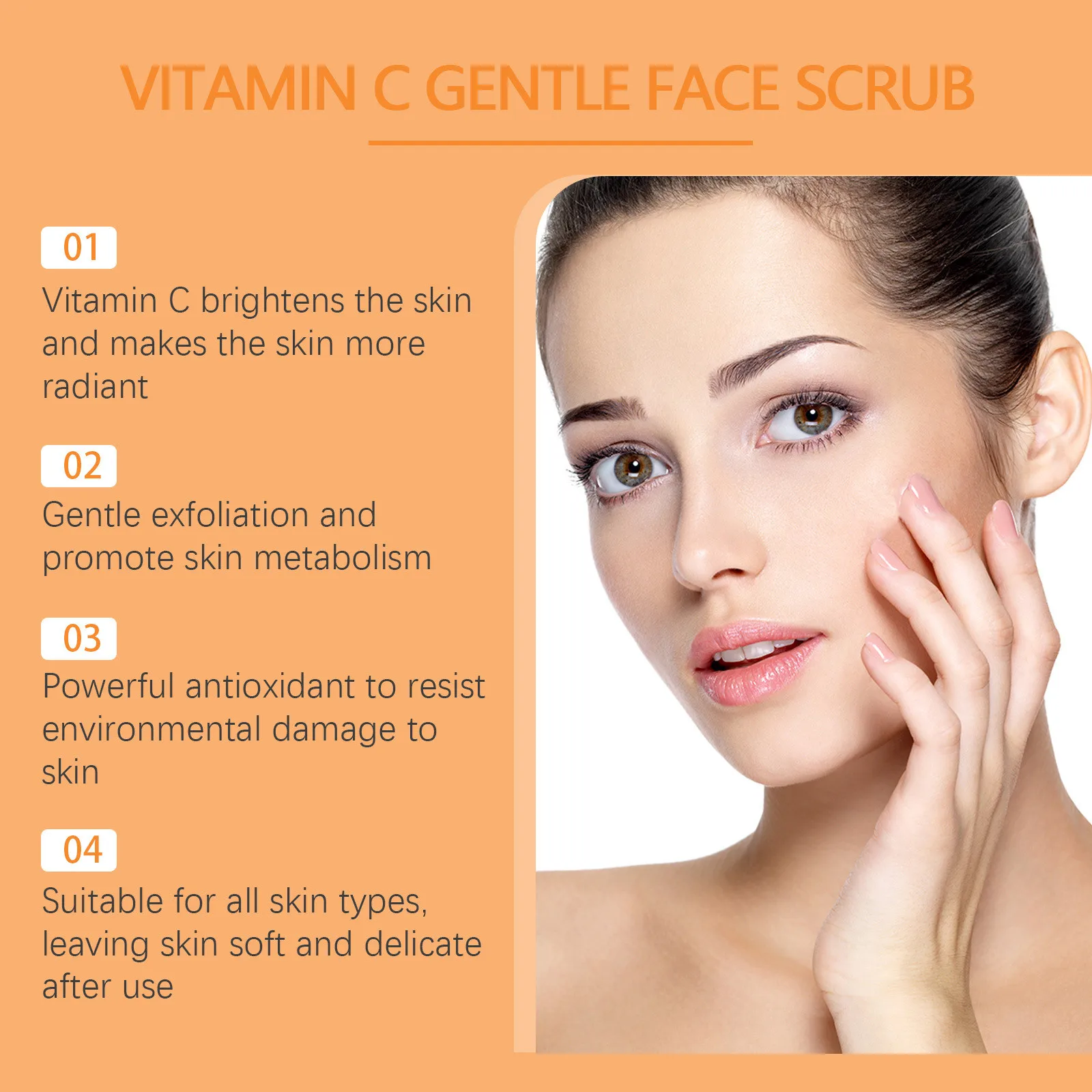 Vitamin C Facial Cleanser Shrink Pores Oil Control Brightening Cleansing Moisturizing Peeling Face Scrub Exfoliating Skin Care 5