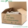 EZ Eco-friendly Disposable Razors Wheat Straw Twin Sweden Stainless Steel Blade highly-biodegradable Recyclable 6