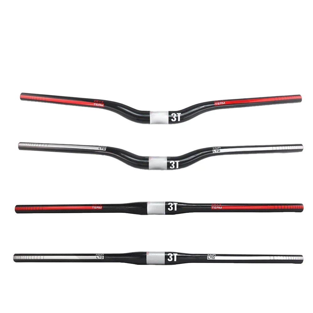 For top brand 3T MTB handlebars High quality famous carbon fiber, flat or riser, 31.8 x 700 720 740 mm