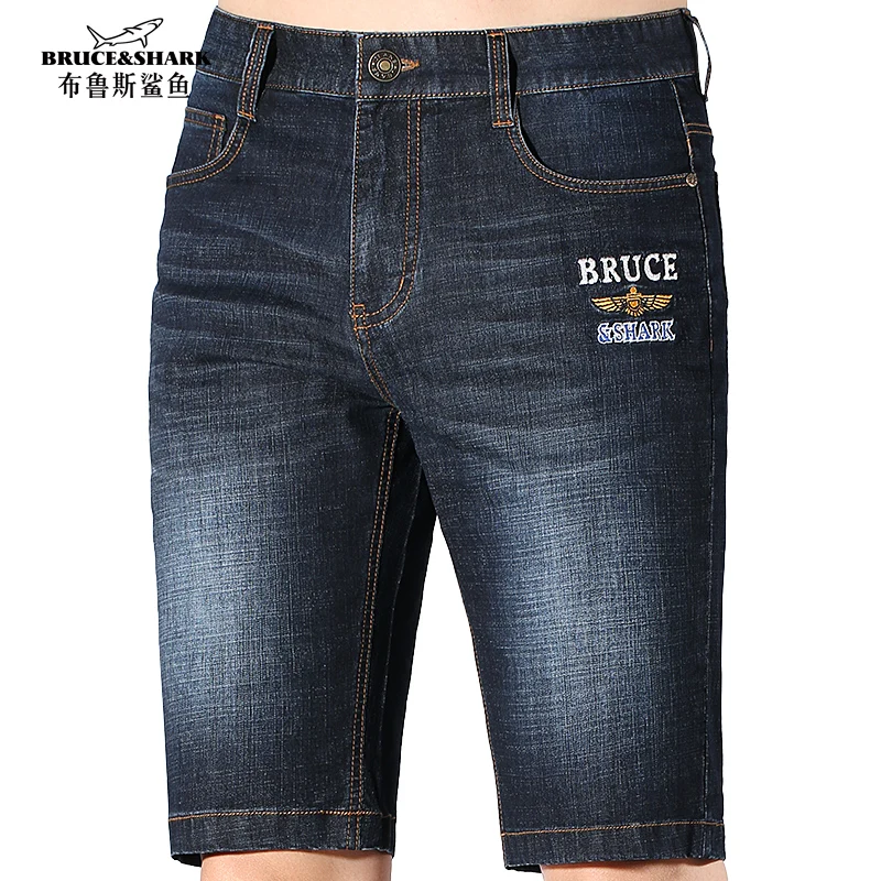 Summer Men's Short Jeans Thin Stretch Soften Cotton Denim Shorts Knee Length Casual Straight Jeans Big Size 42