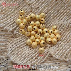 Silver and Gold Matte Brass Round Beads for Handmade Jewelry Crafting (18719 - Gold Color)