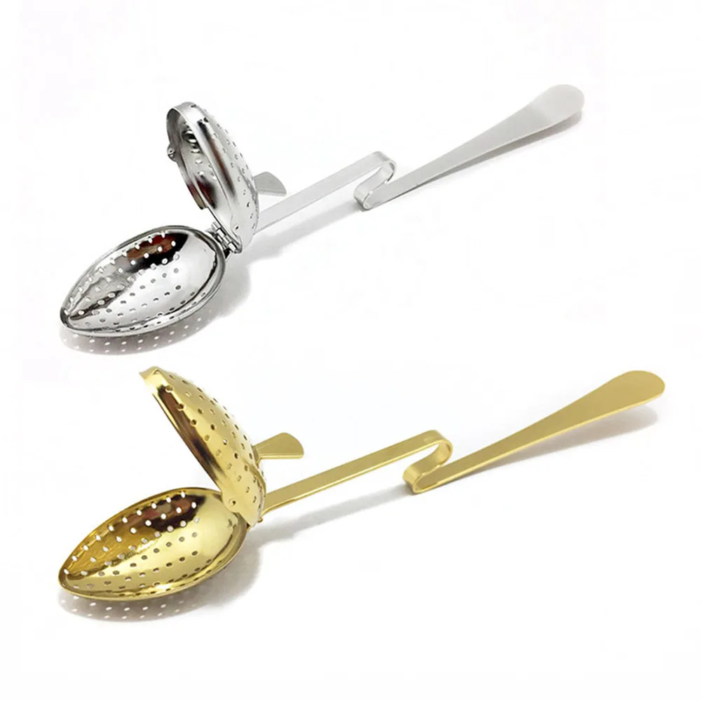 Stainless Steel Tea Filter Long Grip Spoon Hanging Loose Tea Leaf Infuser Water Drops Shaped Mesh Strainer tea infuser tea strainer tea filter