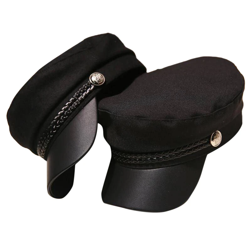 

Trendy Sun Hat Casual Military Caps Woman Beret Hats British Cap Vintage Sport Women PU Hat Autumn Winter Women's Hat Duck