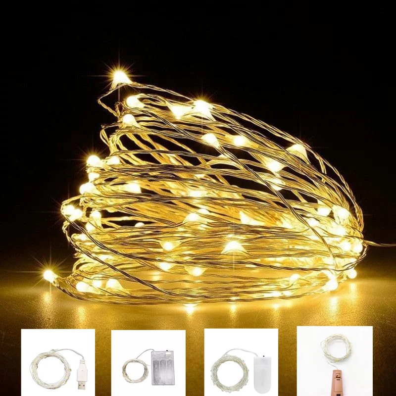

Copper Wire Fairy Lamp LED Garden Wedding Decoration String Light 5/10M Holiday Light String Garland Party Light Christmas Decor
