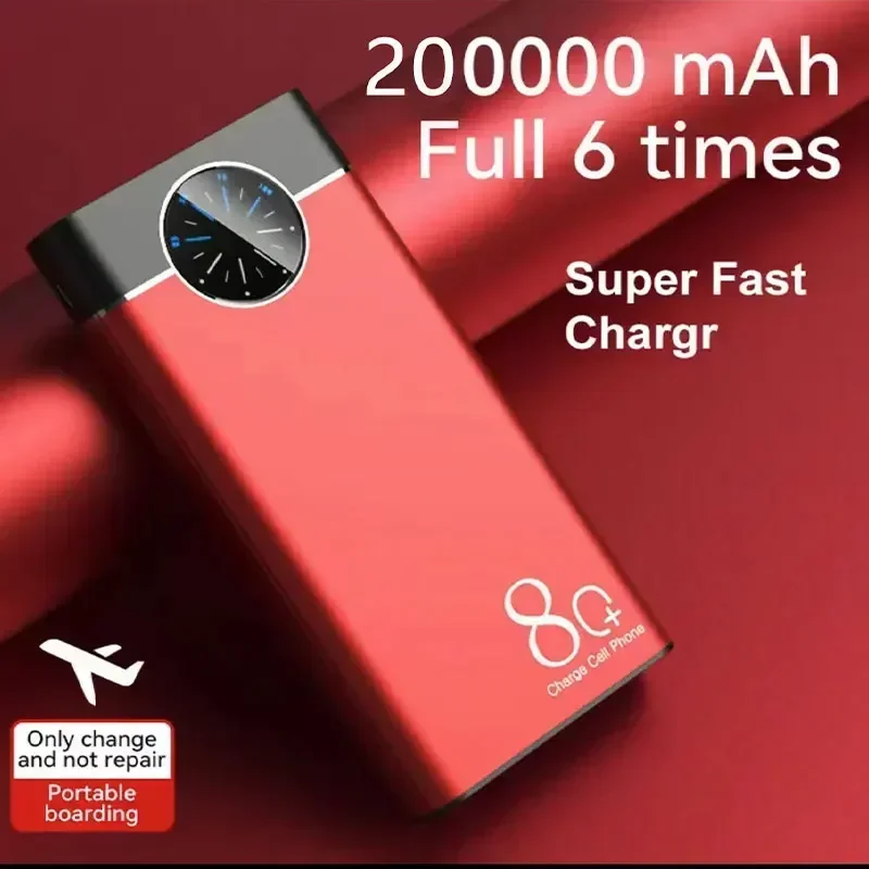 Внешний аккумулятор с цифровым дисплеем, 200000 мАч