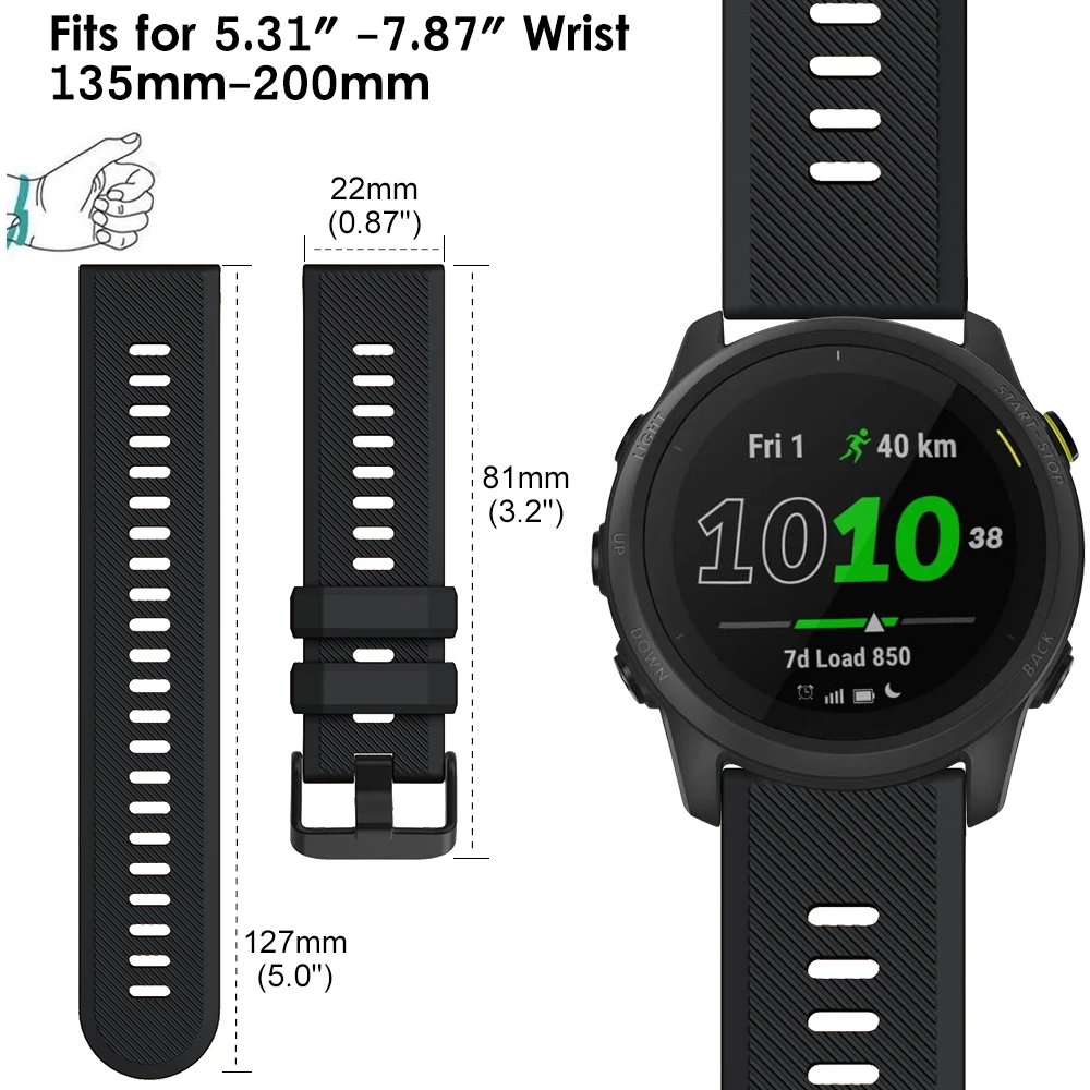 Forerunner 745  YAYUU , Garmin Venu 2/Garmin Vivoactive 4/Forerunner 745  22mm Ǹ ü Ʈ