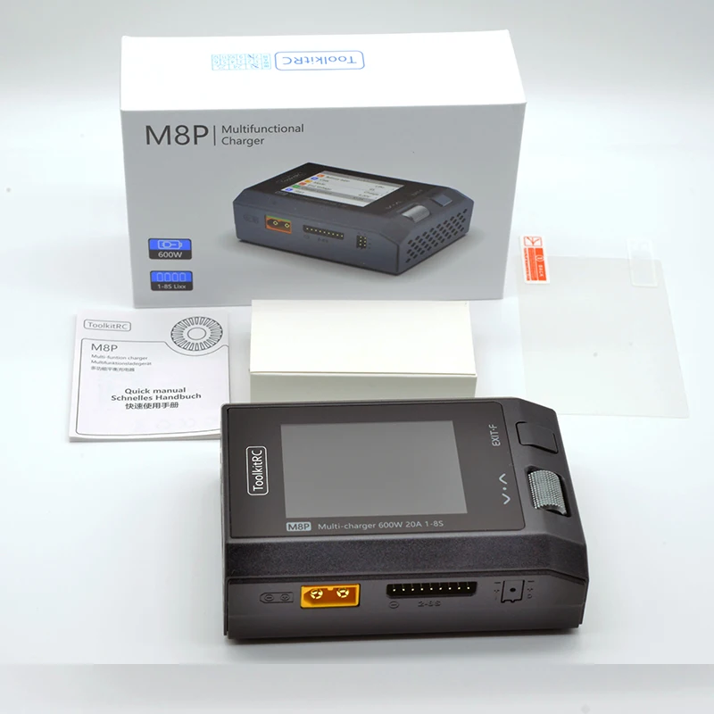 ToolkitRC M8P 600W 20A Multi-function DC Balance Charger for 1-6S 7S 8S XT60 Lipo LiHV LiFe Lion LTO Battery signal testing 6