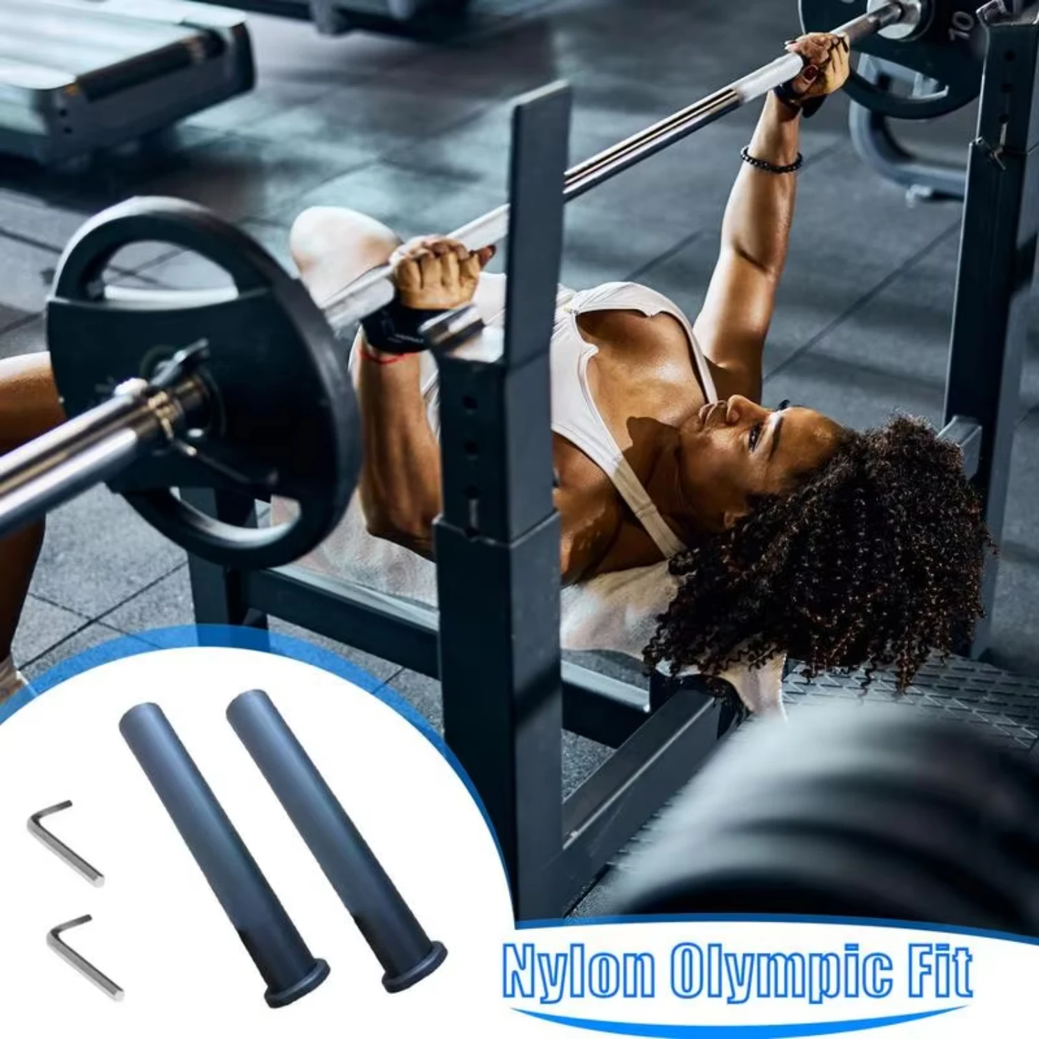 Barbell Sleeve 2pcs Dumbbell Adapter Weightlifting Converts 1 Weight Plate Posts To 2 Weight Plate Posts Grip