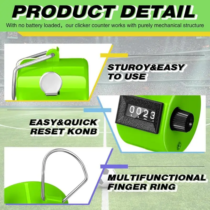 New 2/1PC 4 Digit Number Counters Plastic Shell Hand Finger Display Manual Counting Tally Clicker Timer Soccer Golf Counter Gift 4